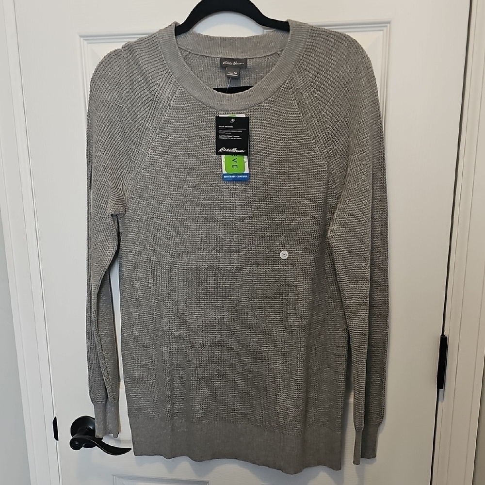 Eddie Bauer Gray Knit Crew Neck Sweater